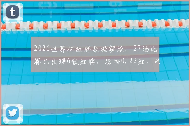 2026世界杯红牌数据解读:27场比赛已出现6张红牌,场均0.22红,两场比赛单场至少两张